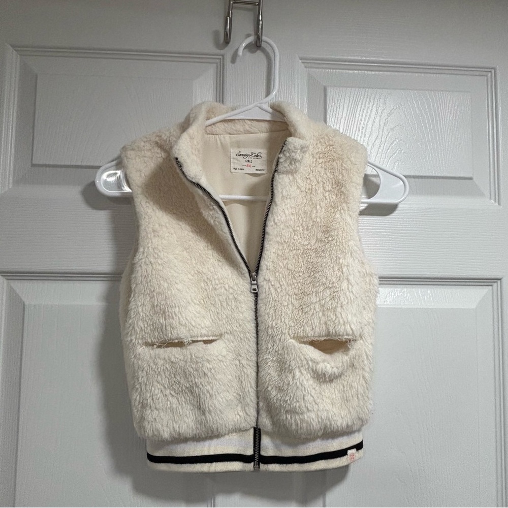 Sovereign Code Girls Hermine Faux Fur Vest - Cream - Size 6X